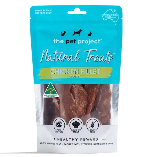 The Pet Project Natural Dog/Puppies/Pet Treats/Chews Snack Chicken Fillet 100g