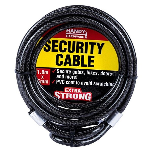 Anti-Theft Weather Resistant Braided Heavy Duty Steel Security Cable 1.8m