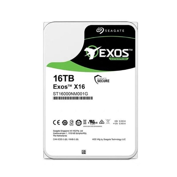 Seagate 16TB 3.5' SATA EXOS X18 Enterprise 512E/4KN, 6GB/S 7200RPM 24x7 data availability HDD. 5 Years Warranty