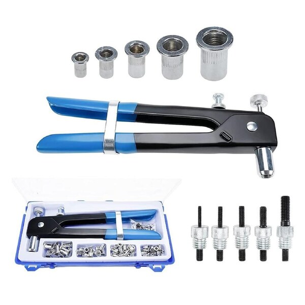 Ozoffer 107pc Riveter Nut Nutsert Tool Rivnut Gun Wrench Nuts Riveting Kit Mandrel M3-M8