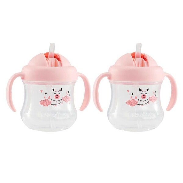 2x Pigeon 200ml Magmag BPA Free Leak Proof Straw Plastic Cup PK Baby/Toddler 8m+