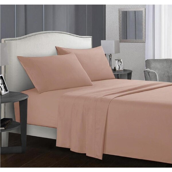 1800TC Delux Ultra Soft Microfibre Fitted Full Sheet Set For All Sizes Bed Rose Gold / Double