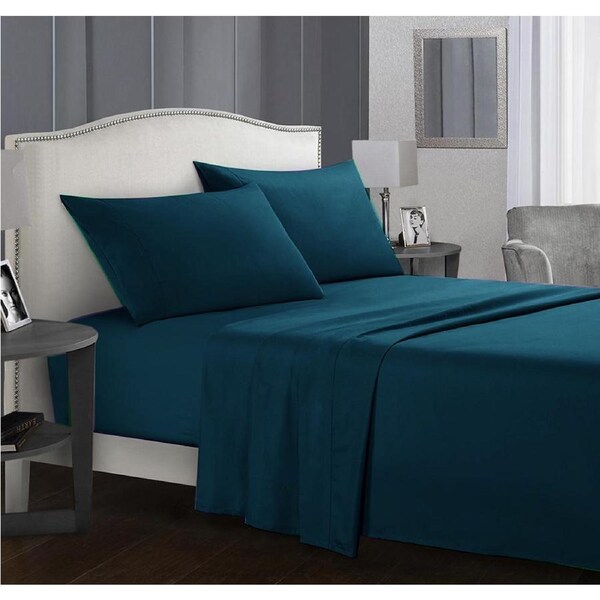1800TC Delux Ultra Soft Microfibre Fitted Full Sheet Set Sailor Blue For All Sizes Bed Double