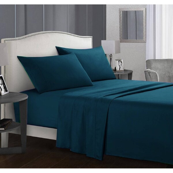 1800TC Delux Ultra Soft Microfibre Fitted Full Sheet Set Sailor Blue For All Sizes Bed Queen
