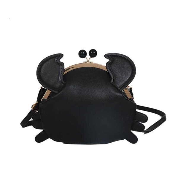 Nevenka Crab Shape Handbag Novelty Detachable Shoulder Bag Women's Satchel-Black