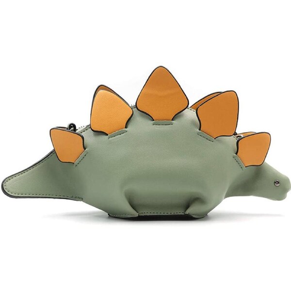 Nevenka Dinosaur Shoulder Purses PU Stegosaurus CrossBody Bag for Girl Women-Green