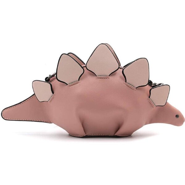 Nevenka Dinosaur Shoulder Purses PU Stegosaurus CrossBody Bag for Girl Women-Pink