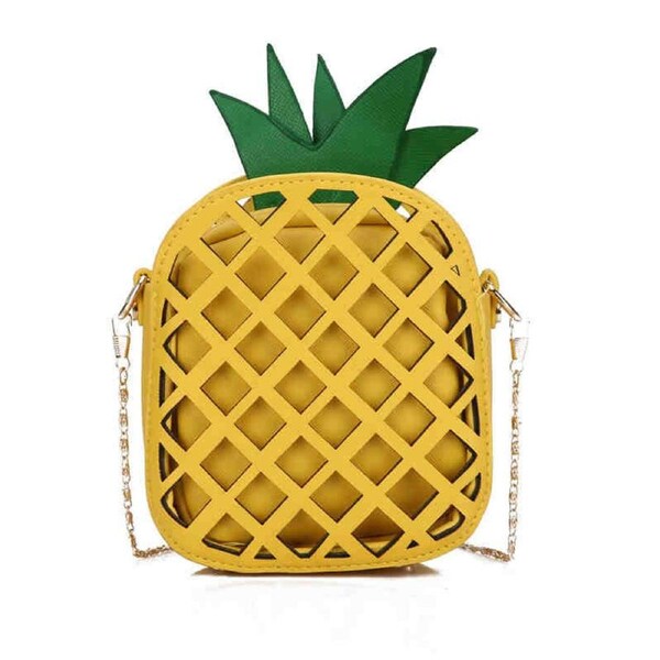 Nevenka Womens Pineapple Purse PU Leather Crossbody Shoulder Bag-Yellow