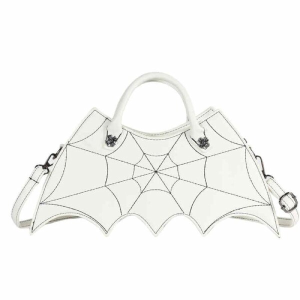 Nevenka Women Novelty Bat Shoulder Bag Fashion Halloween Handbags-White