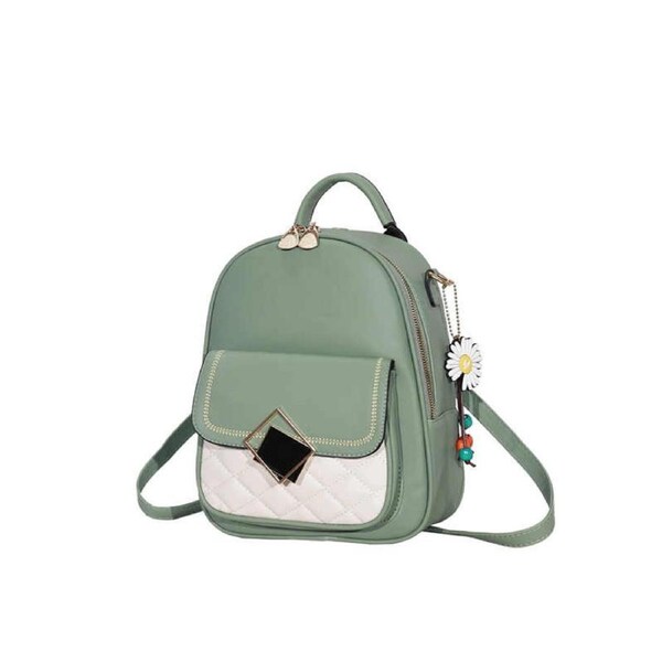 Nevenka Teenager Mini Backpack Leather Casual Travel Backpacks-Green