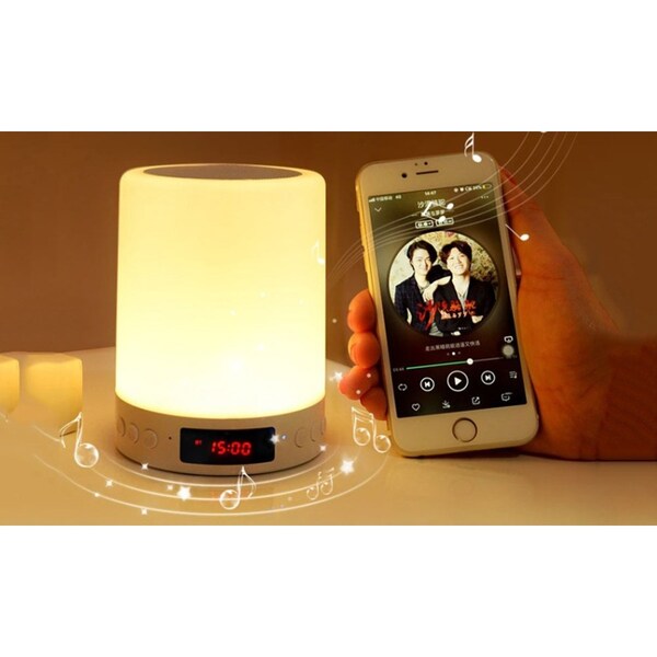 Portable Bluetooth Speaker with Colour-Changing LED light and Alarm clock