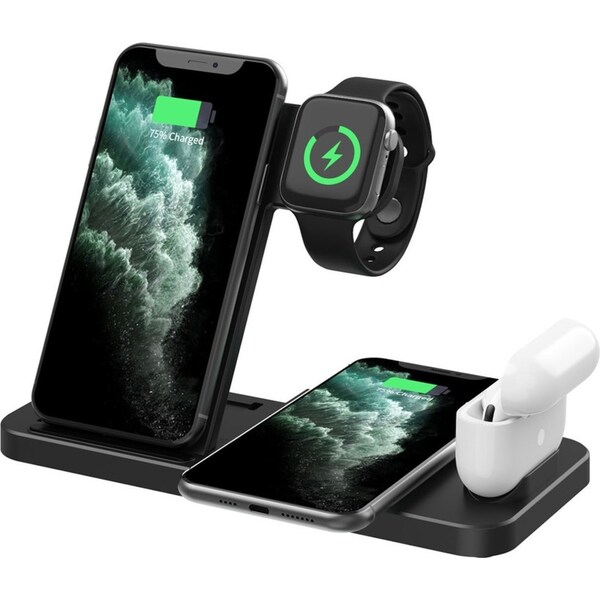 4 in 1 foldable Charging Station for iPhone, Wireless Charger for iPhone 17 16e 16 15 14 13 12 11 X Pro Max & Apple Watch