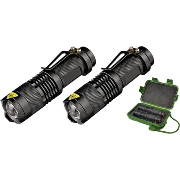 500-Lumen Military Flashlight Set with Carrying Case