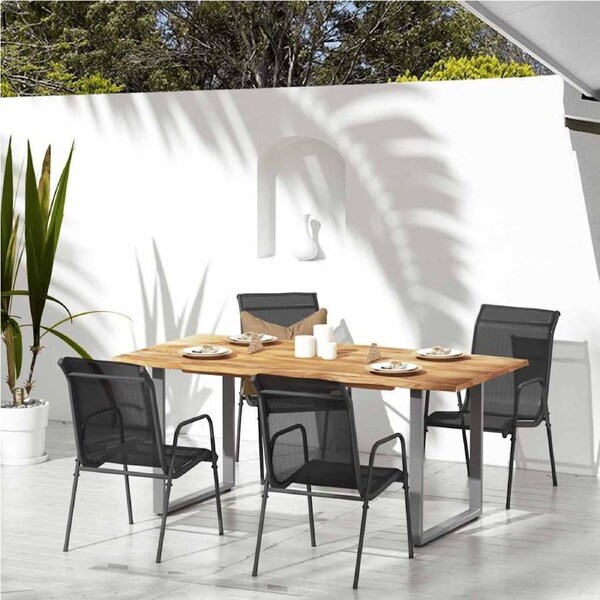 Garden Chairs 4 pcs Steel and Textilene BlackvidaXL