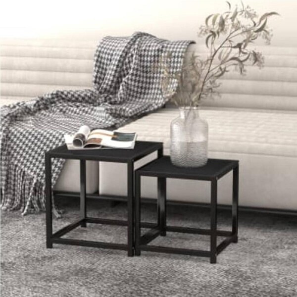 Tea Tables 2 pcs MDF Black vidaXL