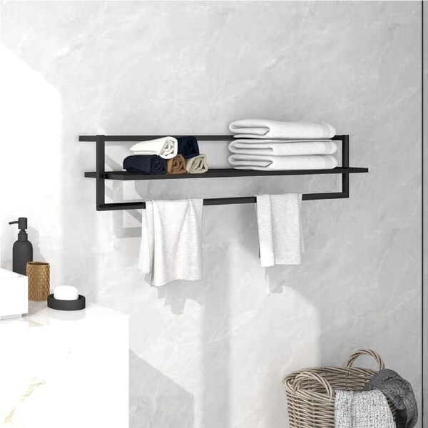 Towel Rack Black 95x25x22 cm Iron vidaXL