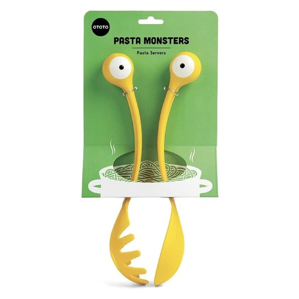 2pc Ototo Spaghetti Monster Pasta Servers Noodle Serving Utensil Set Yellow 28cm