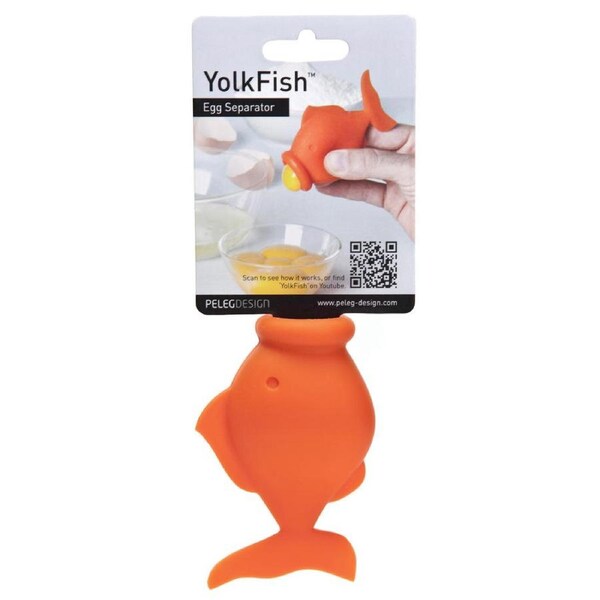 Peledesign Yolkfish 10cm Silicone Egg Yolk Separator/Cooking Divider Orange