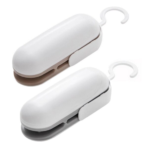 2 Pack Mini Sealing Machine Portable Heat Sealer Bag Handy Sticker and Seals for Food Snack
