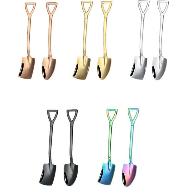 10Pcs Stainless Steel Dessert Spoon Watermelon Ice Cream Spoon