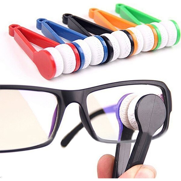 5Pcs Mini Glasses Microfiber Spectacles Cleaning Brush