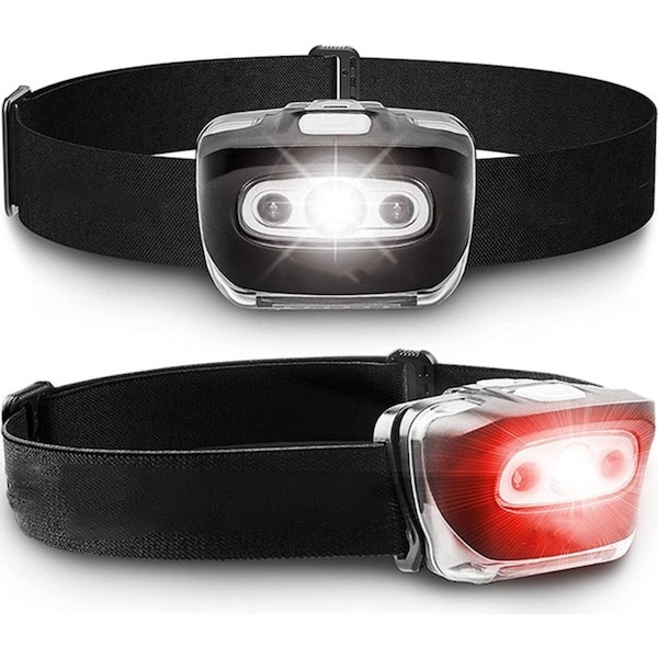 2 Pack Hiking Camping LED Head Light Outdoor Flashlight Headlight