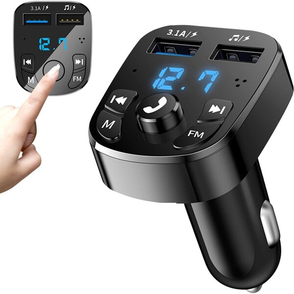 Car Hands-Free Bluetooth-Compatible 5.0 FM Transmitter Car Kit