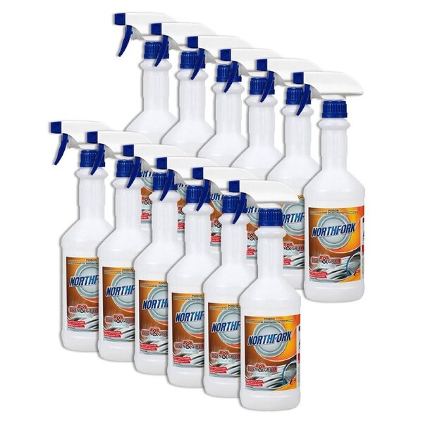 12PK Northfork 750ml Oven & Grill Dirt Cleaner Decanting Empty Bottle Spray