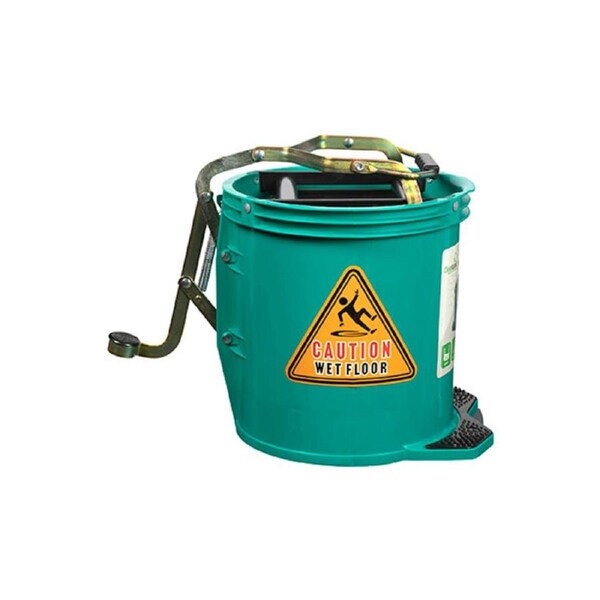 Cleanlink Home/Commercial Cleaner Heavy Duty Mop 16L Metal Bucket Wringer Green