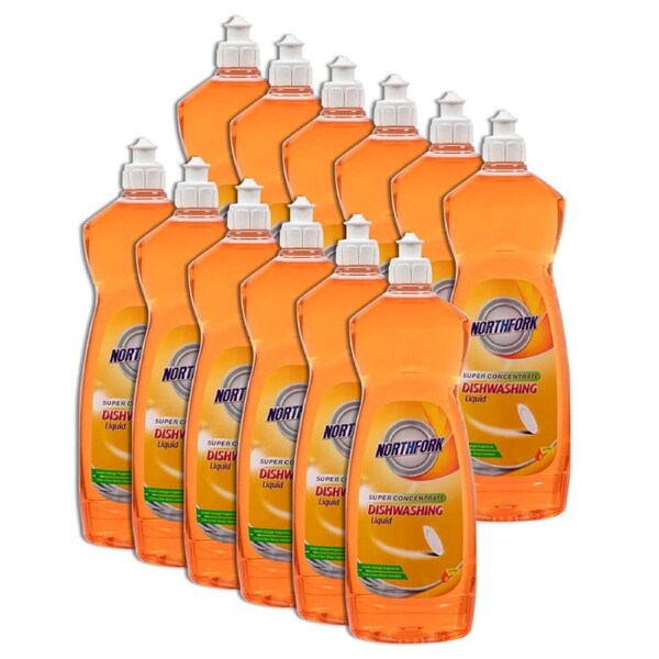 12x Northfork Super Concentrate 1L Dishwashing Liquid Cleaning Soap Sweet Orange