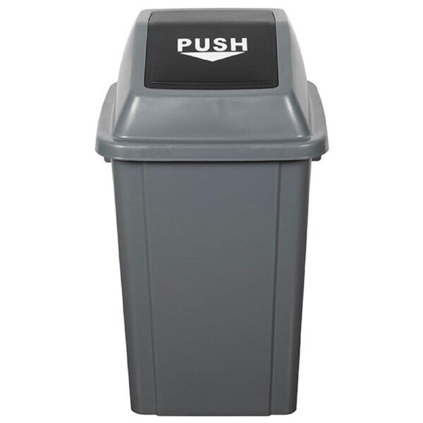 Cleanlink 60L Rubbish Bin Garbage Waste Push Trash Can w/ Bullet Lid Cover Grey