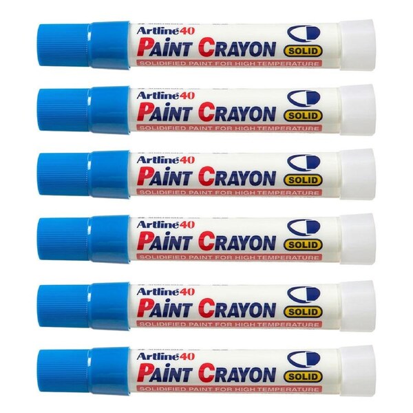 12PK Artline 40 Permanent Paint Crayon Fade Proof High Temperature Marker Blue