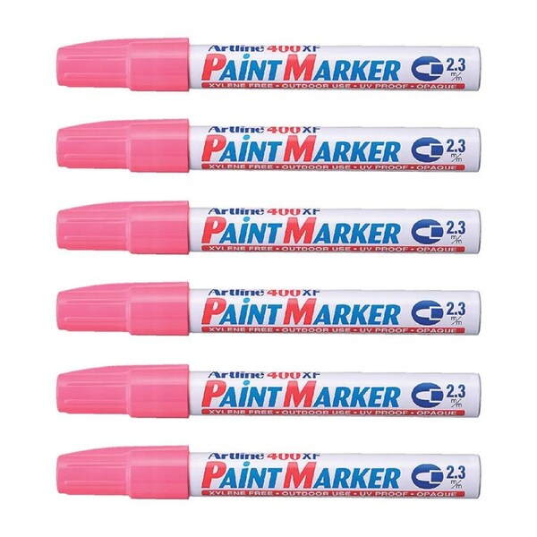 12PK Artline 400 Permanent Paint Marker 2.3mm Bullet Nib Fade Proof Pen Pink
