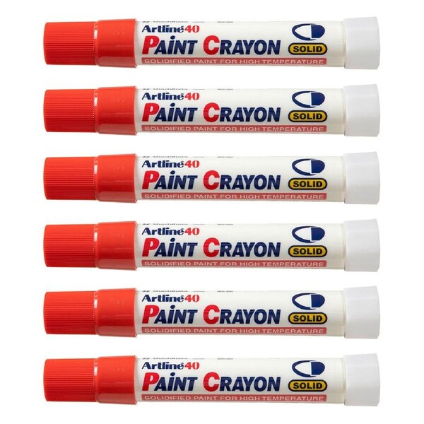 12PK Artline 40 Permanent Paint Crayon Fade Proof High Temperature Marker Red