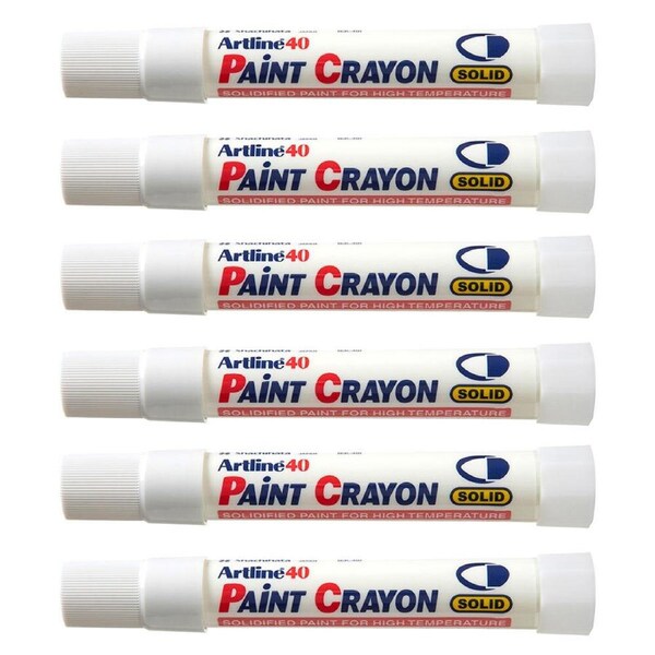 12PK Artline 40 Permanent Paint Crayon Fade Proof High Temperature Marker White