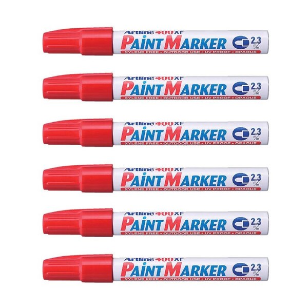 12PK Artline 400 Permanent Paint Marker 2.3mm Bullet Nib Fade Proof Pen Red