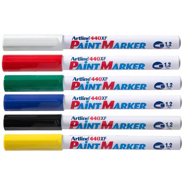 12PK Artline 440 Permanent Paint Marker 1.2mm Bullet Nib Fade Proof Pen Assorted
