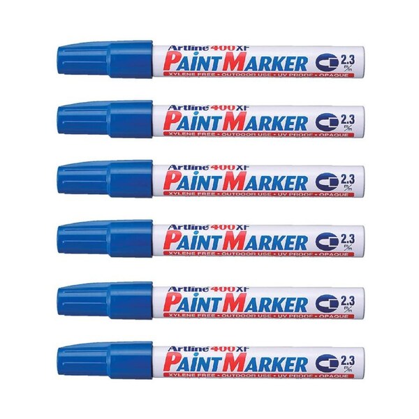 12PK Artline 400 Permanent Paint Marker 2.3mm Bullet Nib Fade Proof Pen Blue