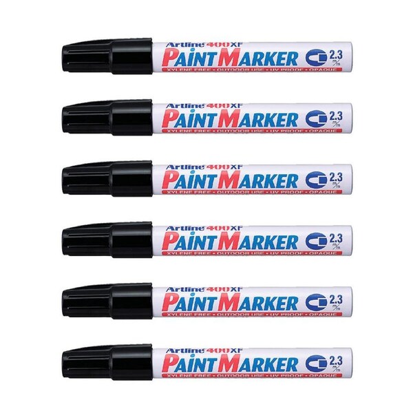 12PK Artline 400 Permanent Paint Marker 2.3mm Bullet Nib Fade Proof Pen Black
