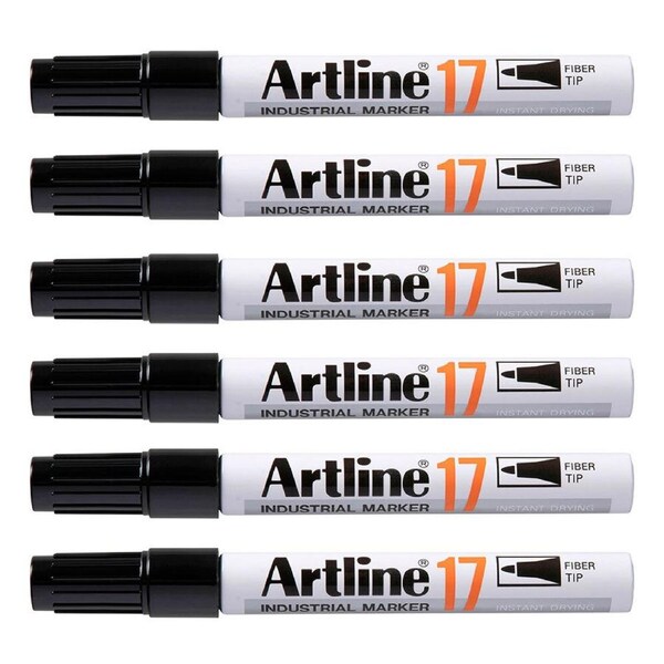 12PK Artline 17 Industrial Permanent Marker 1.5mm Bullet Nib Instant Dry Black
