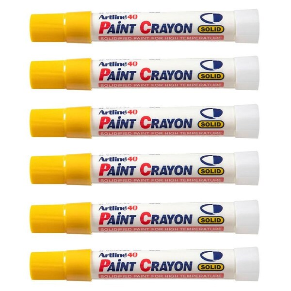 12PK Artline 40 Permanent Paint Crayon Fade Proof High Temperature Marker Yellow
