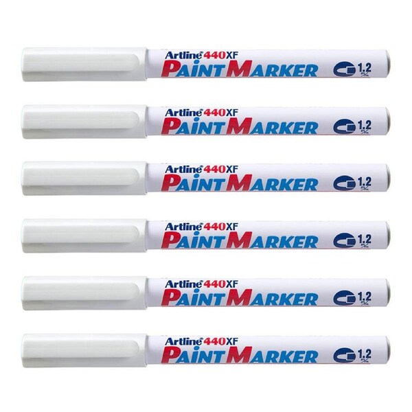 12PK Artline 440 Permanent Paint Marker 1.2mm Bullet Nib Fade Proof Pen White