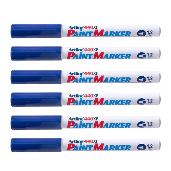 12PK Artline 440 Permanent Paint Marker 1.2mm Bullet Nib Fade Proof Pen Blue