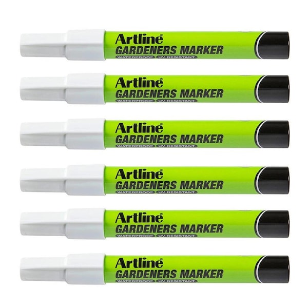 12PK Artline Gardeners Permanent Marker Fade Resistant/Instant Dry Pen White
