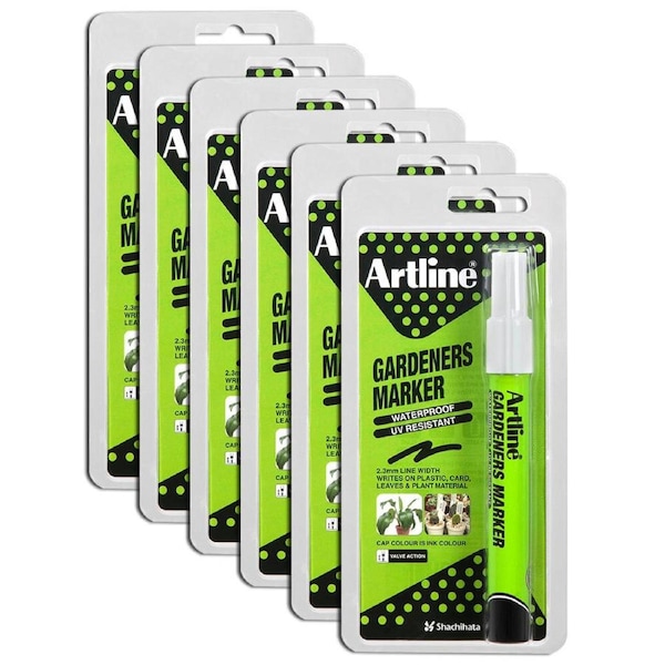 12PK Artline Gardeners Permanent Marker Fade Resistant For Leaves/Plant White