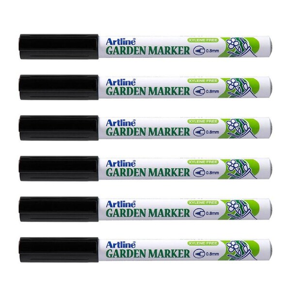 12PK Artline Garden Marker 0.7mm Bullet Nib Water Resistant/Quick Dry Pen Black