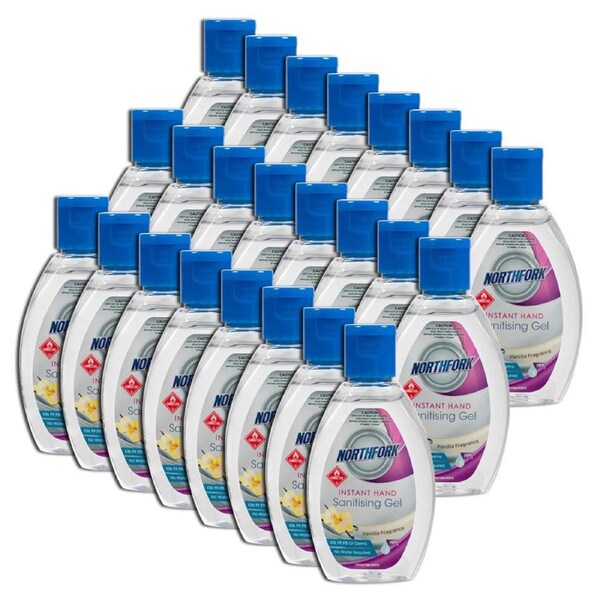 24PK Northfork 70ml Instant Hand Sanitising Gel Vanilla Fragrance Sanitiser