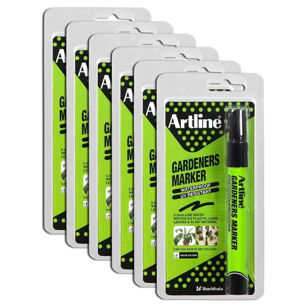 12PK Artline Gardeners Permanent Marker 1.5mm For Leaves/Plants Material Black