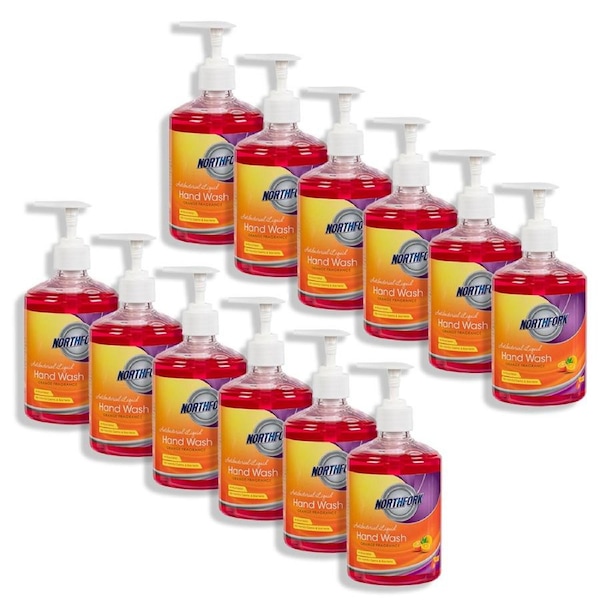 12PK Northfork 500ml Liquid Hand Wash Cleaner Gentle Care Soap Orange Fragrance