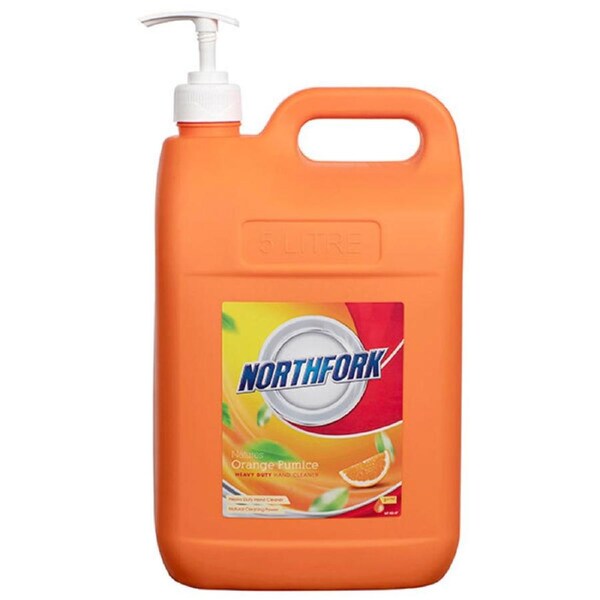 Northfork Natures 5L Liquid Orange Pumice Hand Cleaner Non-Toxic Soap w/ Pump